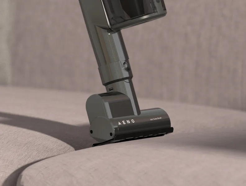 Motorized turbo brush for soft furniture