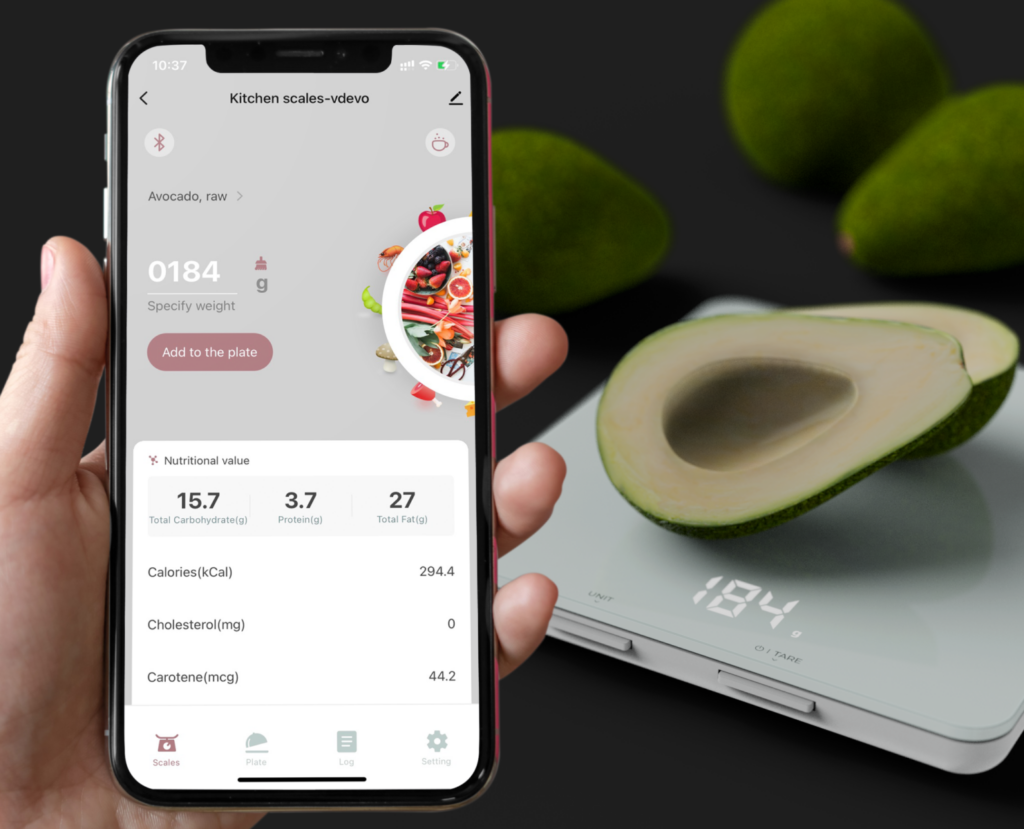 App-Connected Kitchen Scales : Smart Nutrition Food Scale